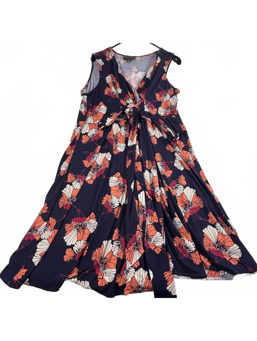 Donna Morgan Julie Dillon Blue Floral Sleeveless Wrap Dress Size 22W